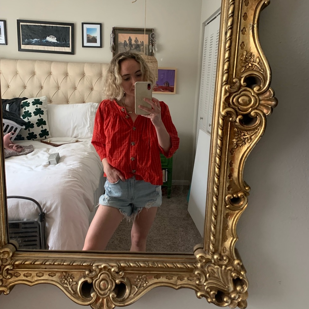Madewell Red Blouse